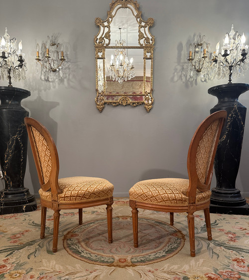 Georges Jacob, Suite Of Two Louis XVI Period Chairs Stamped 18th Century