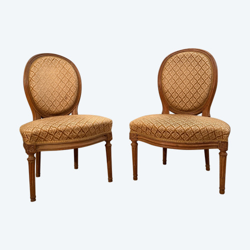 Georges Jacob, Suite Of Two Louis XVI Period Chairs Stamped 18th Century