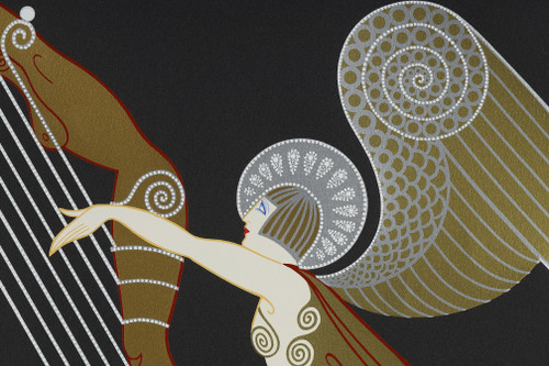 L'ANGE À LA HARPE, COLOR LITHOGRAPH BY ERTÉ (1892-1990).