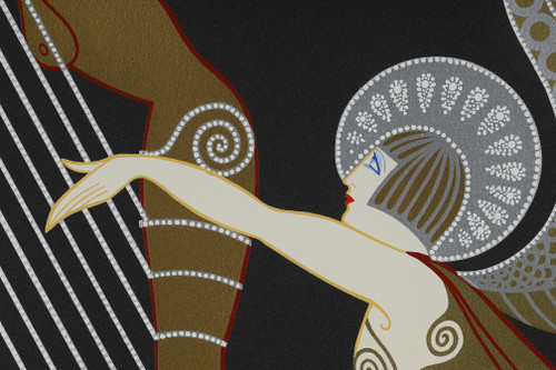 L'ANGE À LA HARPE, COLOR LITHOGRAPH BY ERTÉ (1892-1990).