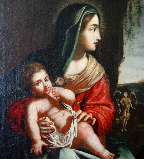 Ecole Française Du 17e Siècle, Le Repos Pendant La Fuite En Egypte - Sainte Famille 94,5x106cm