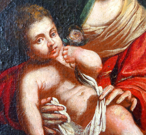 Ecole Française Du 17e Siècle, Le Repos Pendant La Fuite En Egypte - Sainte Famille 94,5x106cm