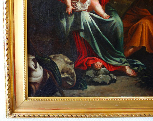 Ecole Française Du 17e Siècle, Le Repos Pendant La Fuite En Egypte - Sainte Famille 94,5x106cm