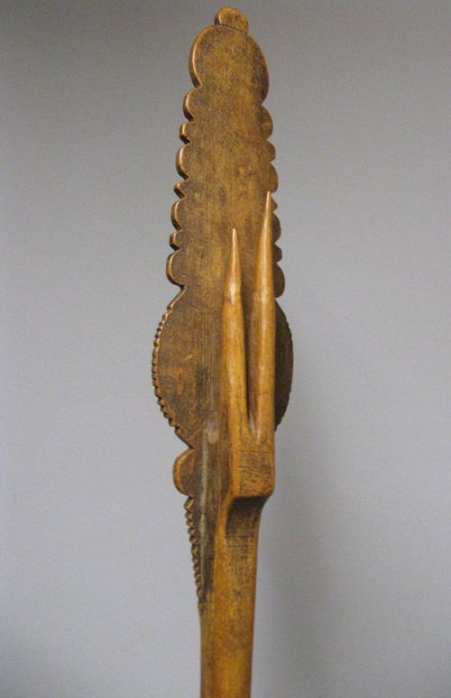 Quenouille En Bois Sculpté XIXe. 