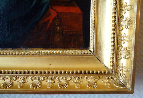 Scuola francese del XVIII secolo - Vergine in cattedra con il Bambino Gesù secondo Raffaello 89x101 cm