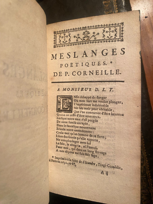  Rare complete set of 10 beautiful volumes with baroque bindings Works by P. Corneille. In Paris at Savoye 1758