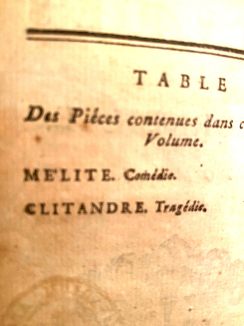  Rare complete set of 10 beautiful volumes with baroque bindings Works by P. Corneille. In Paris at Savoye 1758