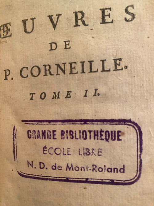  Rare complete set of 10 beautiful volumes with baroque bindings Works by P. Corneille. In Paris at Savoye 1758