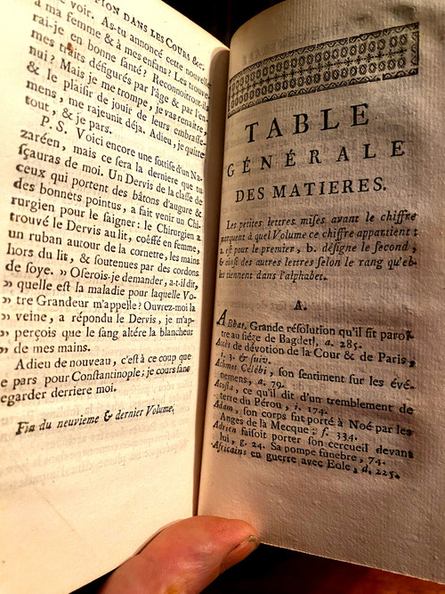7beaux volumes in 12 . A Amsterdam 1756  :" l'Espion dans les Cours des Princes Chrétiens" , où Mémoires pour servir à l'Histoire de ce Siècle