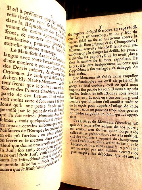 7beaux volumes in 12 . A Amsterdam 1756  :" l'Espion dans les Cours des Princes Chrétiens" , où Mémoires pour servir à l'Histoire de ce Siècle