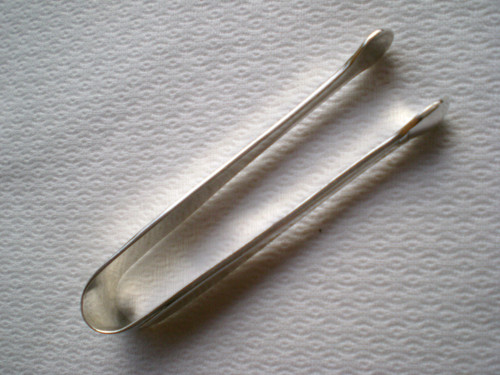 Elegant sugar/ice tongs in silver metal model ATLAS goldsmith Christofle