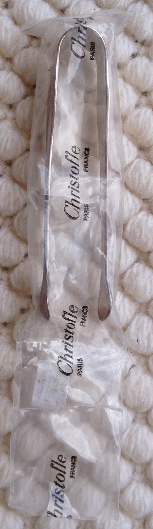 Pretty sugar tongs in silver metal model Pompadour goldsmith Christofle (new in closed blister)
