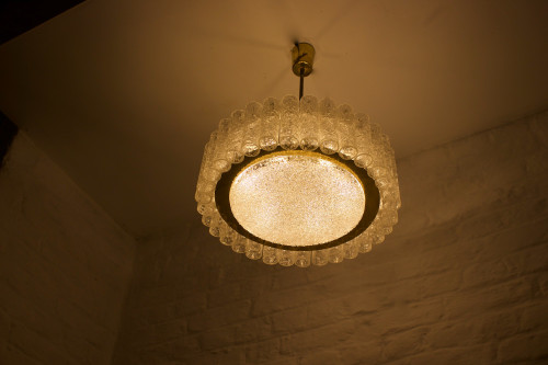 Blown glass ceiling chandelier