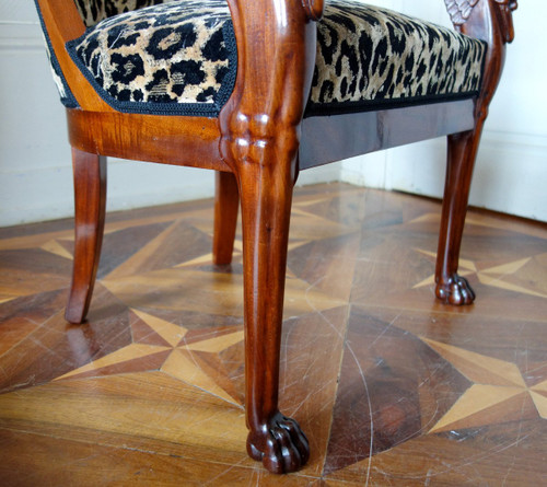 Mobilier De Salon, Suite De 4 Fauteuils Gondoles d'époque Consulat Par Jacob Frères