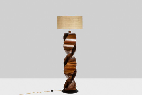 Base lampada scultorea in legno. Anni '80