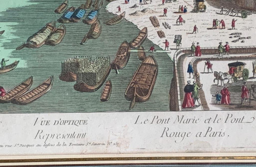 Vue d'Optique Représentant Le Pont Marie Et Le Pont Rouge à Paris