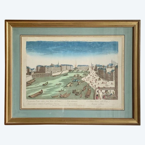 Vue d'Optique Représentant Le Pont Marie Et Le Pont Rouge à Paris