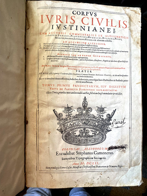 3 Werke im Folioformat aus Hirschleder, gedruckt 1612 in Köln von Stéphanus Gamonetus