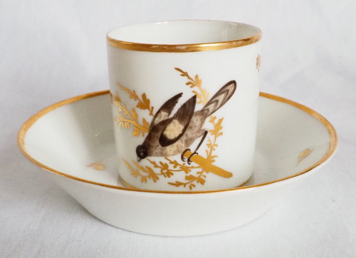Directoire period Brussels Porcelain Coffee Service: 8 Bird Cups
