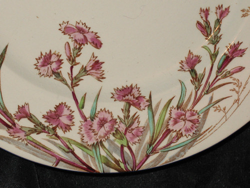 Table service in fine earthenware from Bordeaux, Nella decor with flowers and birds, 19th century
