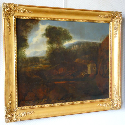 Ecole Flamande De La Fin 17e Ou Début 18e Siècle, Paysage De La Campagne Romaine Hst 87x74cm