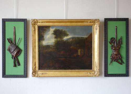 Ecole Flamande De La Fin 17e Ou Début 18e Siècle, Paysage De La Campagne Romaine Hst 87x74cm