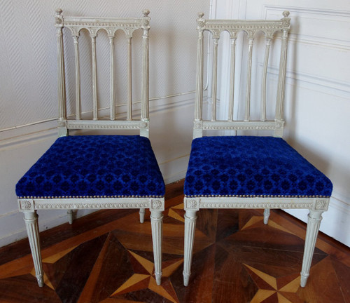 Set di 6 sedie da pranzo d'epoca Luigi XVI, modello Colonette di Jacob