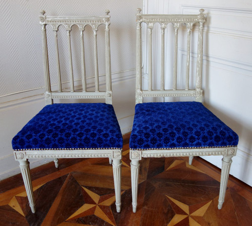 Set di 6 sedie da pranzo d'epoca Luigi XVI, modello Colonette di Jacob