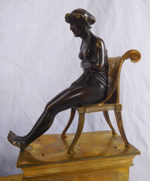 Empire period Etruscan gilded bronze mantel bar in the Claude Galle taste