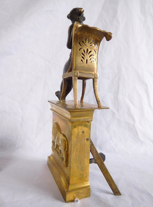 Empire period Etruscan gilded bronze mantel bar in the Claude Galle taste