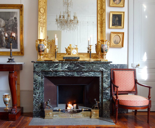 Empire period Etruscan gilded bronze mantel bar in the Claude Galle taste