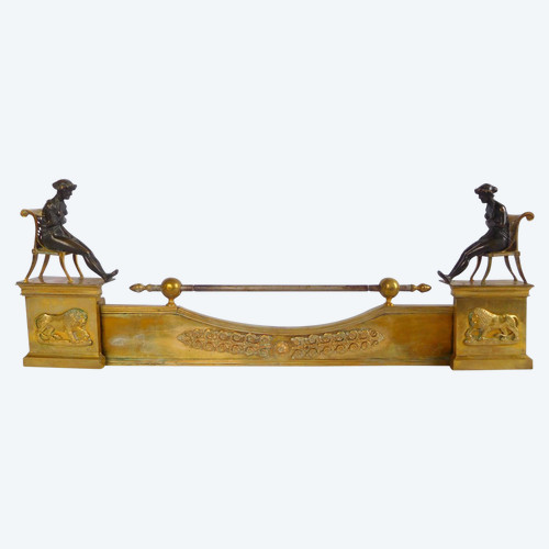Empire period Etruscan gilded bronze mantel bar in the Claude Galle taste