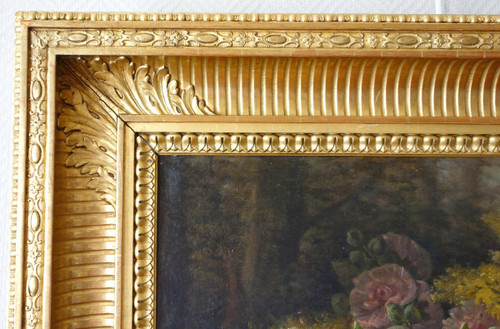 Großes Ölgemälde, Blumenbild von Clément Gontier, um 1900 - 96,5cm X 77cm
