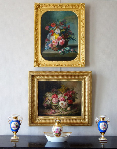 Großes Ölgemälde, Blumenbild von Clément Gontier, um 1900 - 96,5cm X 77cm