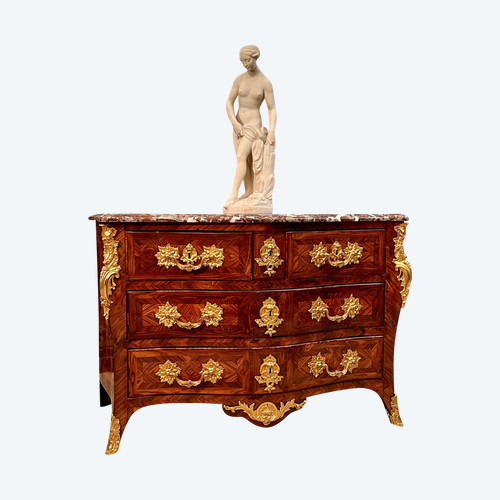 Delaitre Louis, Commode En Marqueterie Estampillée d'Epoque Louis XV, Vers 1740