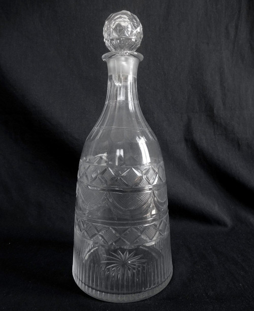 Le Creusot : Carafe à Vin / Carafe à Whisky Taillée, époque Empire Restauration Vers 1830