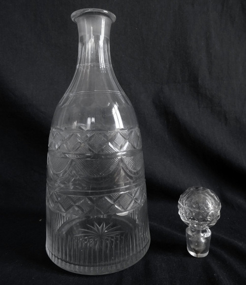 Le Creusot : Carafe à Vin / Carafe à Whisky Taillée, époque Empire Restauration Vers 1830
