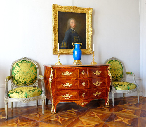 Jb Hedouin : Cassettone in palissandro d'epoca Luigi XV, 1750 circa - Timbrato