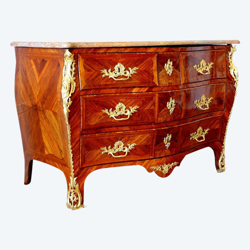 Jb Hedouin : Cassettone in palissandro d'epoca Luigi XV, 1750 circa - Timbrato
