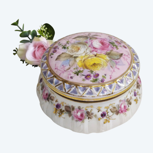  Hand Painted Porcelain Box From Volkstedt 19th C