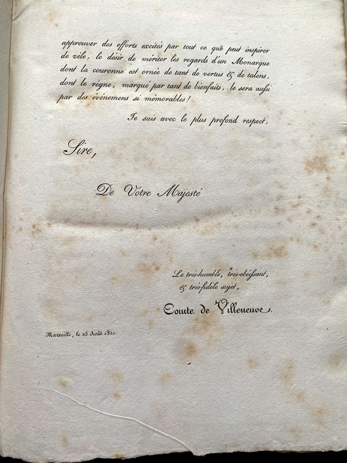 3 volumi in 4 non rifilati della "Statistica del dipartimento delle Bocche del Rodano dedicata al Re da M. le Comte de Villeneuve". Marsiglia 1821