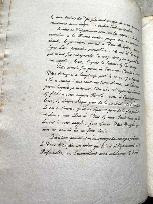 3 volumi in 4 non rifilati della "Statistica del dipartimento delle Bocche del Rodano dedicata al Re da M. le Comte de Villeneuve". Marsiglia 1821