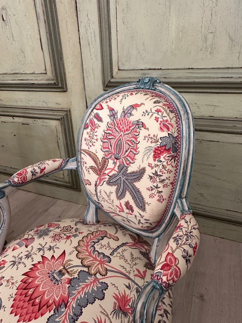 Georges Jacob, Paire De Fauteuils Cabriolet Estampillés d'Epoque Transition Vers 1770
