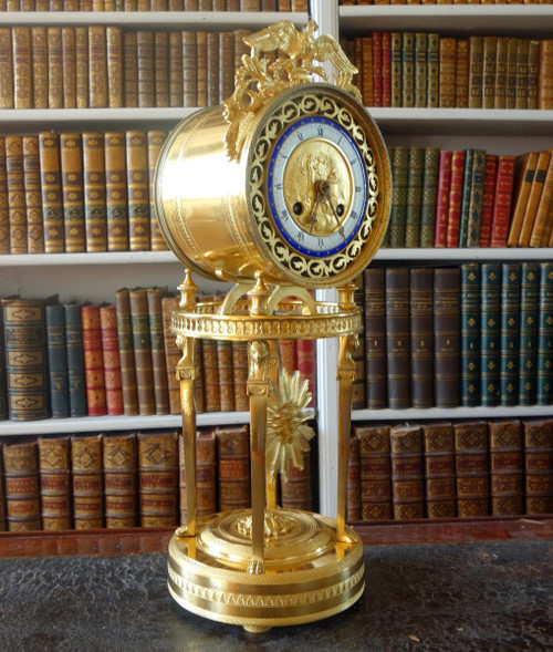 Return from Egypt Clock In Gilt Bronze, Blue Enamel - Consulate Period Circa 1800