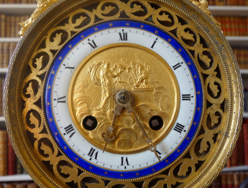 Return from Egypt Clock In Gilt Bronze, Blue Enamel - Consulate Period Circa 1800