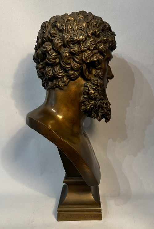 LUCIUS VERUS, busto in bronzo dell'imperatore romano