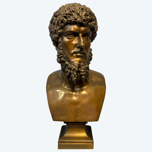 LUCIUS VERUS, busto in bronzo dell'imperatore romano