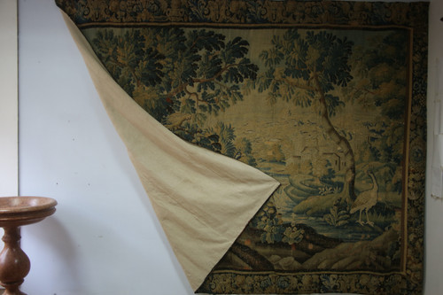 Aubusson tapestry, verdure aux oiseaux, 18th century.