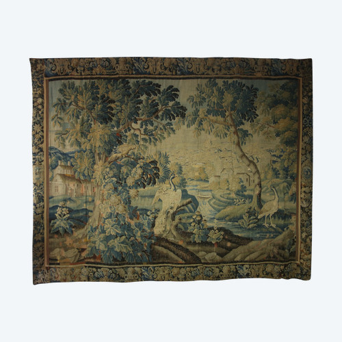 Aubusson tapestry, verdure aux oiseaux, 18th century.