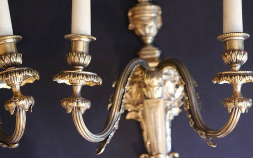 Paire d'Appliques 1er Empire, Bronze Doré